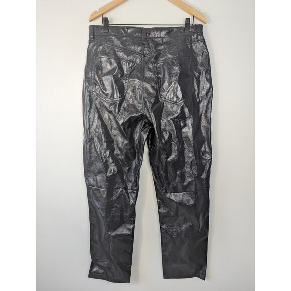 NWT Abercrombie & Fitch Vegan Leather The 90's Ultra High Rise Straight Pant - Picture 6 of 8